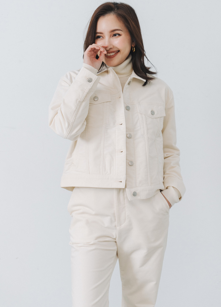 復古燈芯絨翻領外套